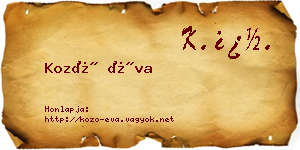 Kozó Éva névjegykártya